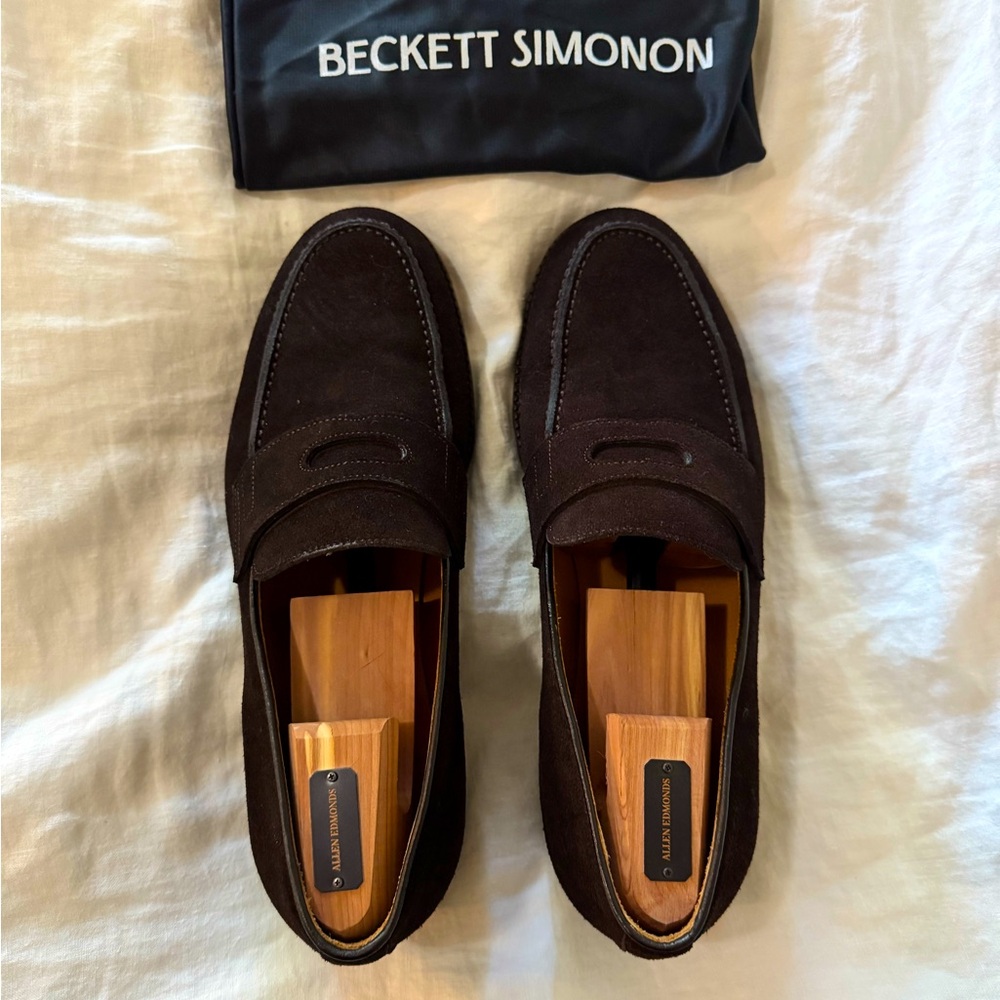 Beckett Simonon Men's Roy Suede Loafers-Brown Size 9